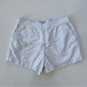 Abercrombie & Fitch Women's White Flat Front LINEN Pull on Shorts Size Large
